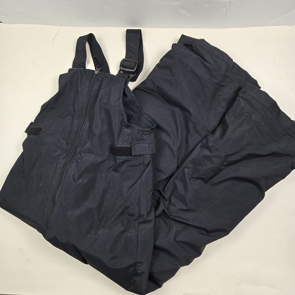 Columbia Kids Black Fleece Lined Snow Bib Pants Adjustsble Waist Size M (10-12)